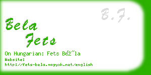 bela fets business card